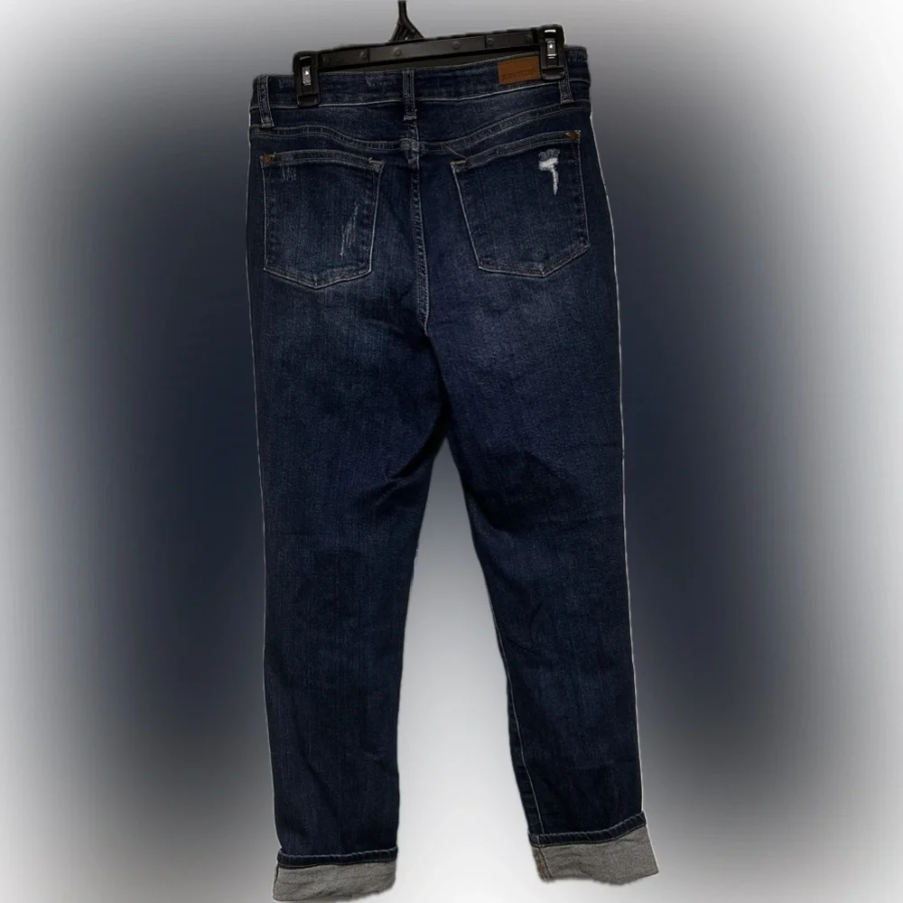 Judy Blue High-Waist Destroyed Cuff Boyfriend Fit Jeans - Size 5/27, Like New - Picture 3 of 10